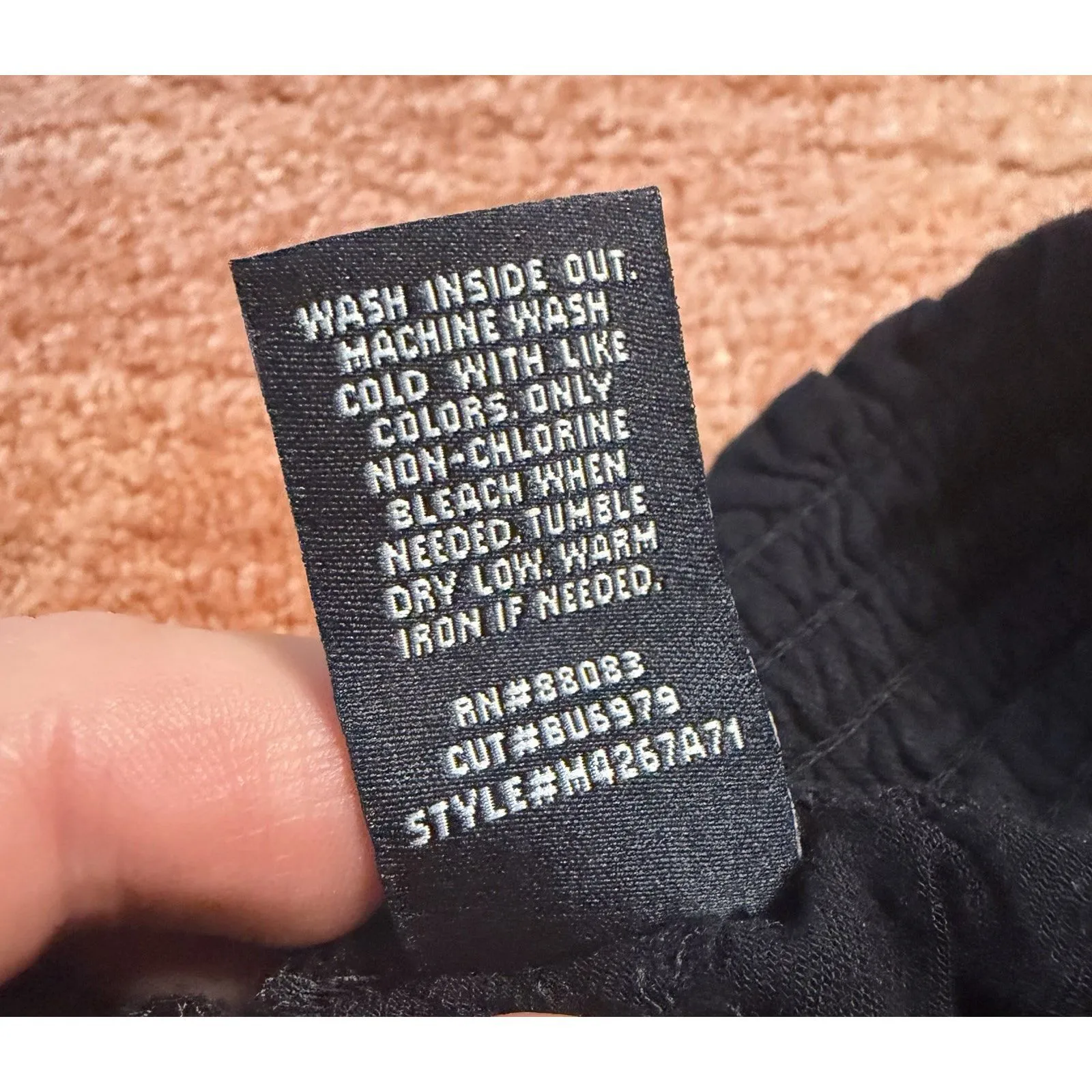 SoundStyle Black Harem Pants Size M Elastic Waist Drawstring Rayon Size M - Image 9