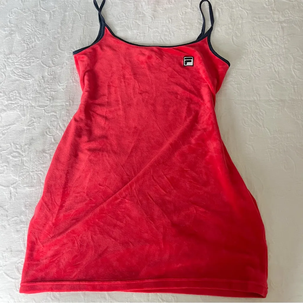 fila dylana velour bodycon dress in red - Image 2