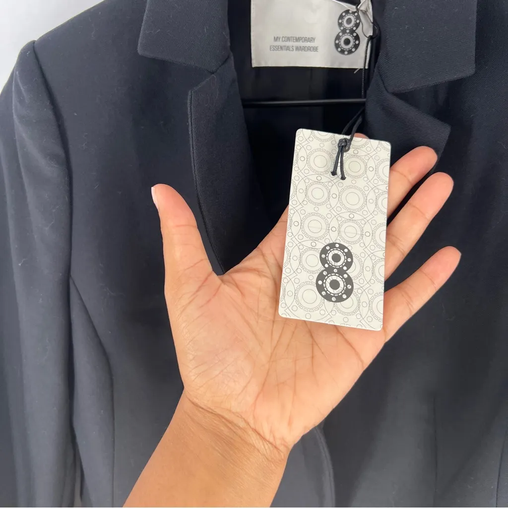 My Contemporary Essentials Wardrobe Women's Wool Black 2 Button‎ Blazer Size 4 - Image 5