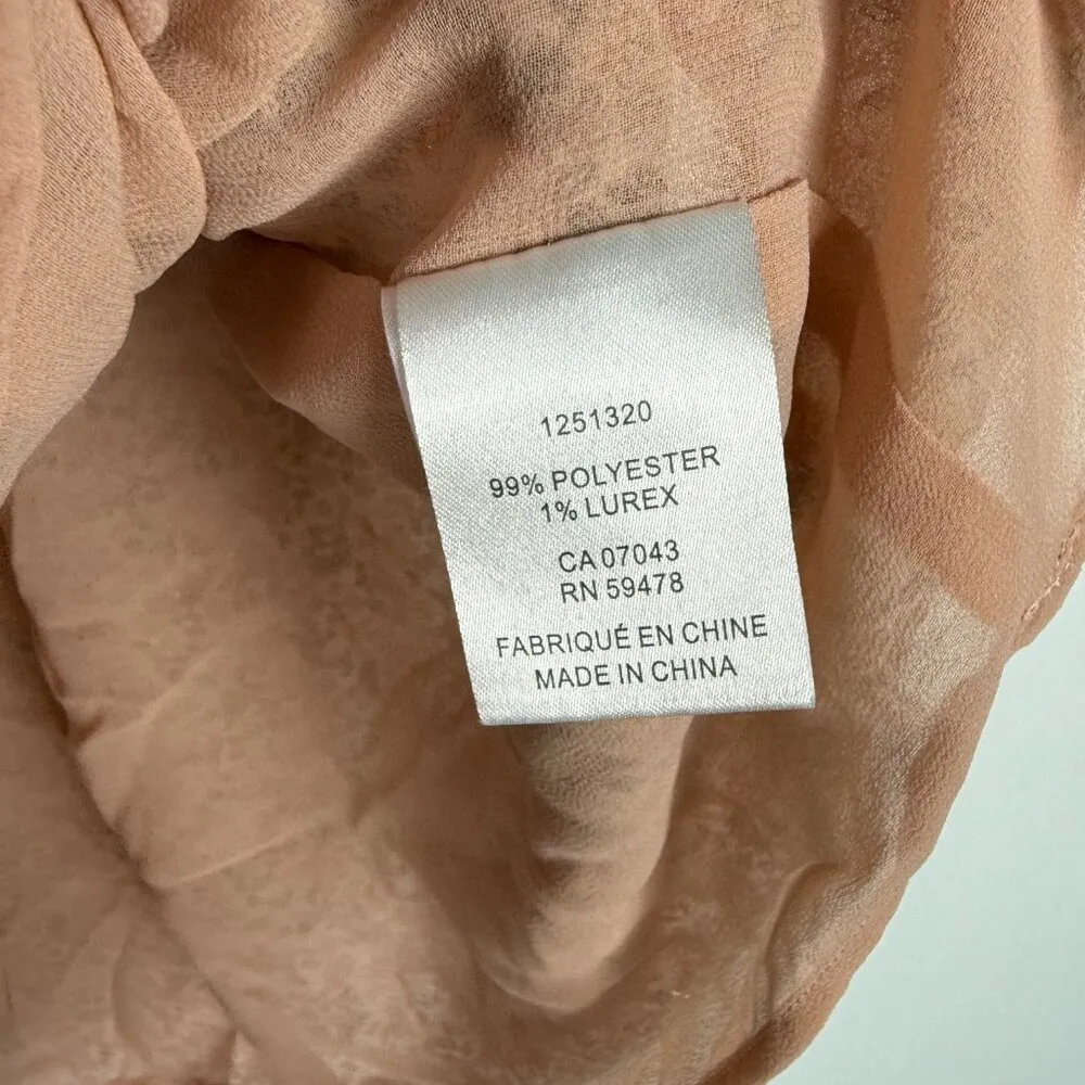 Floral Metallic Flutter Sleeve Top Size Small S EUC - Image 7