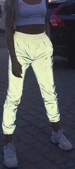 New Reflective Jogger Pants Gray Size M - Image 2