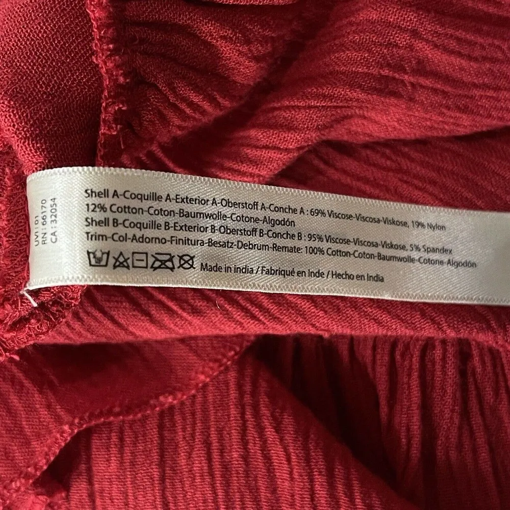 Free People Intimately X-Small Adella Cami Top Cherry Red Ruffled Crochet Lace - Image 8