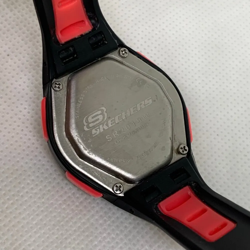 Skechers women digital watch black pink tone quartz 32mm plastic band running - Image 8