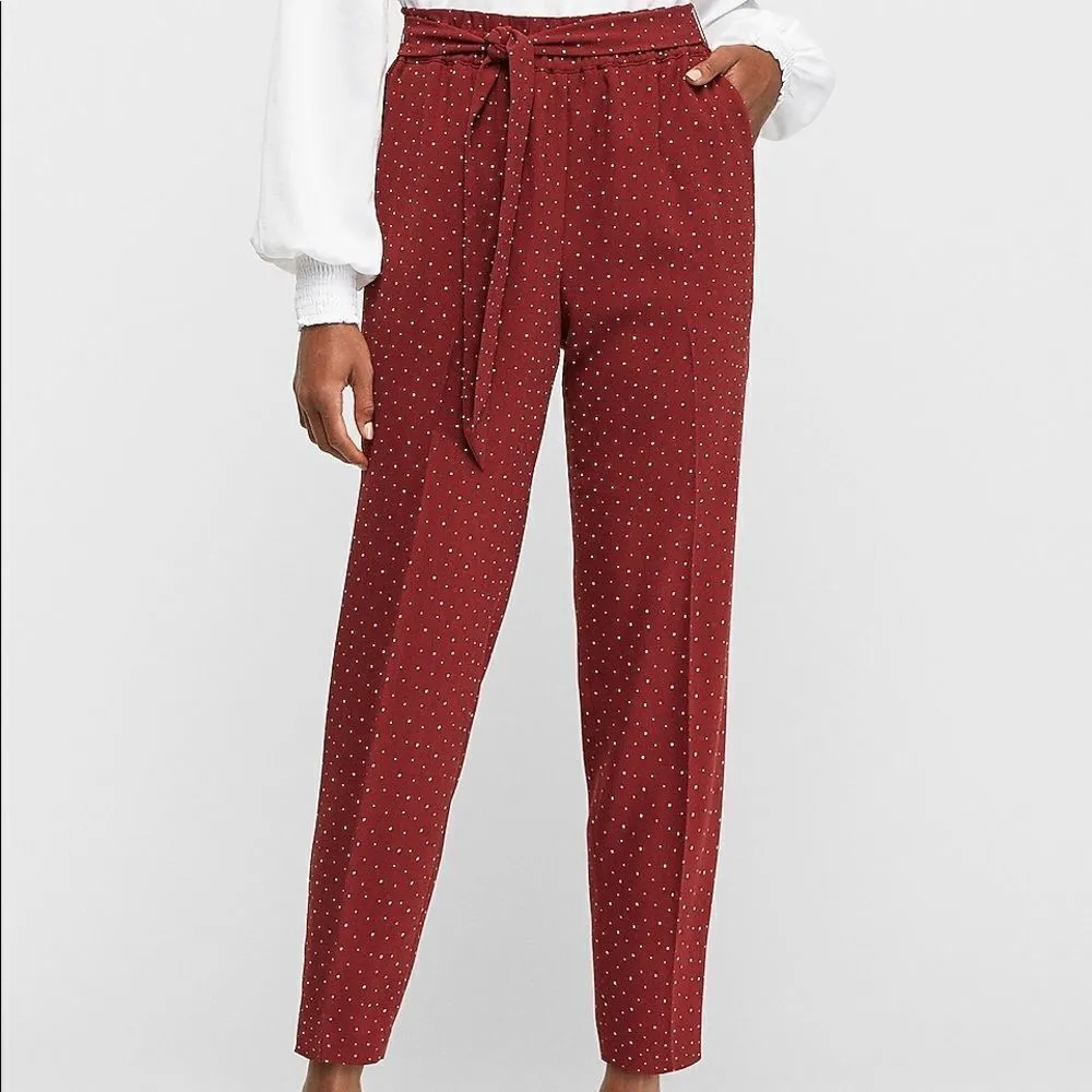 EXPRESS ✨High Waisted Polka Dot Ruffle Ankle Pant✨ - Image 3