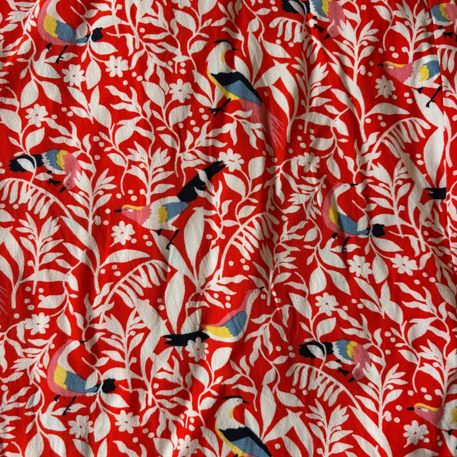 Loft EUC Women's Orange Tropical Bird Tie Back Sundress Size M - Image 11