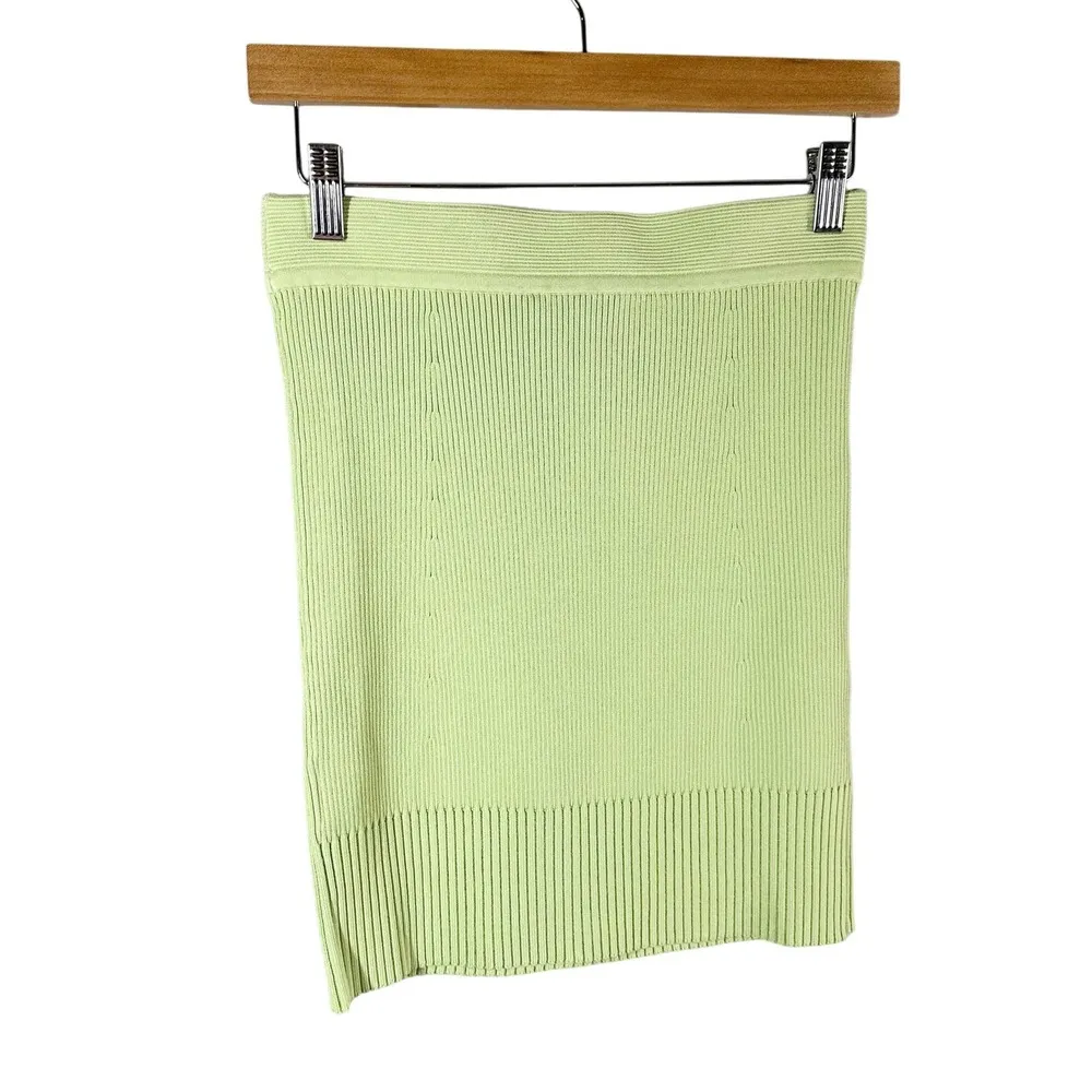 Jonathan Simkhai Page Compact Rib Mini Skirt Size Small Pear - Image 3