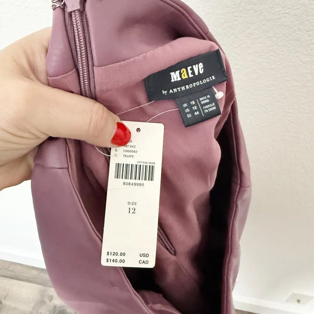 [Anthropologie] Maeve Purple Faux Leather Side-Slit Micro Mini Skirt NWT Size 12 - Image 11