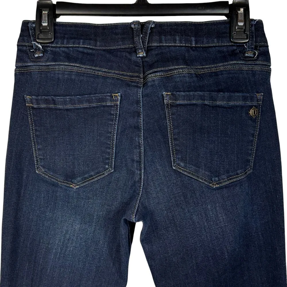 Democracy SZ 2 “Ab”solution Jeans Mid-Rise Stretch Zip-Fly Whiskered Dark Wash - Image 5