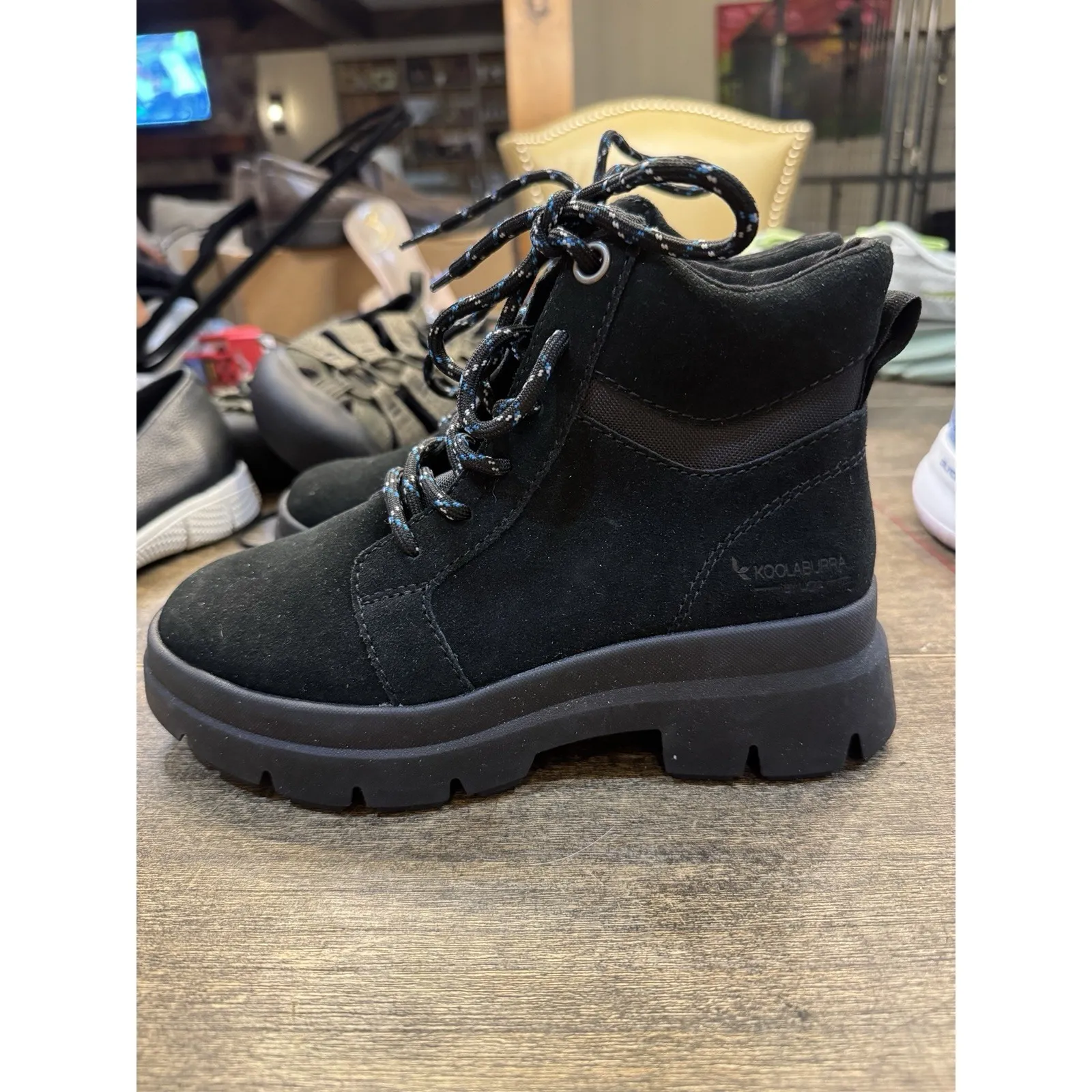 Koolaburra By Ugg Jozie Womens Hiking Boots Fleece lined Size‎ 5 NEW Black - Image 2