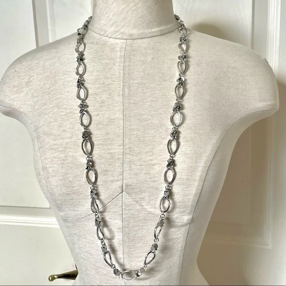 Lia Sophia silver tone long necklace - Image 2