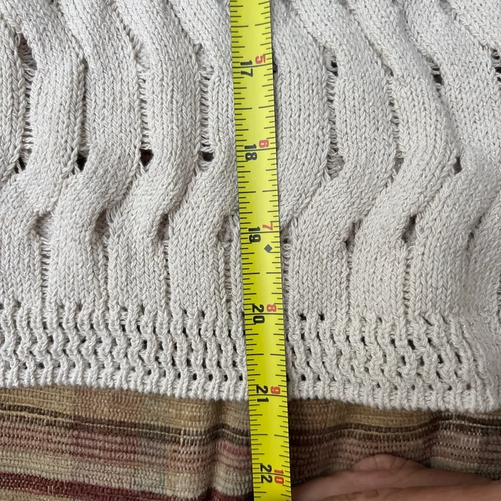 DKNY Cream Crewneck Sweater Textured Knit - Image 5