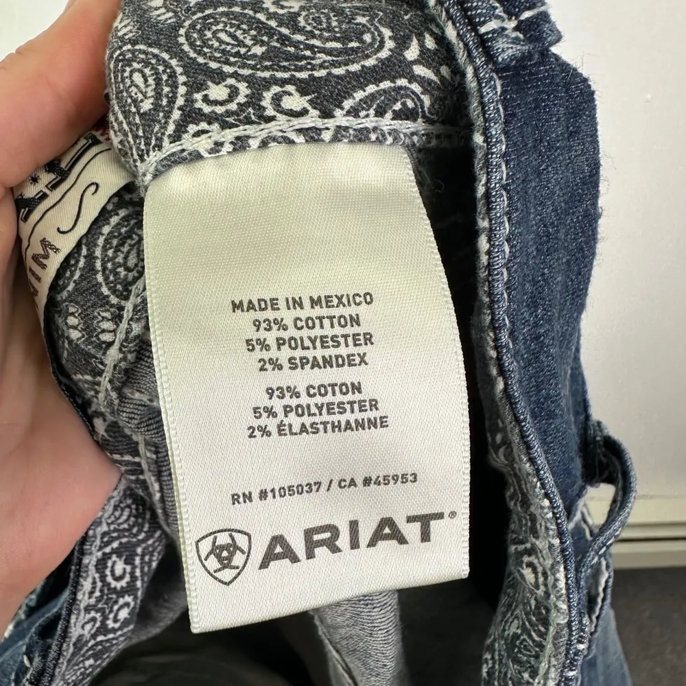 Ariat R.E.A.L. Mid Rise Stretch Entwined Boot Cut Jean 30R - Image 6