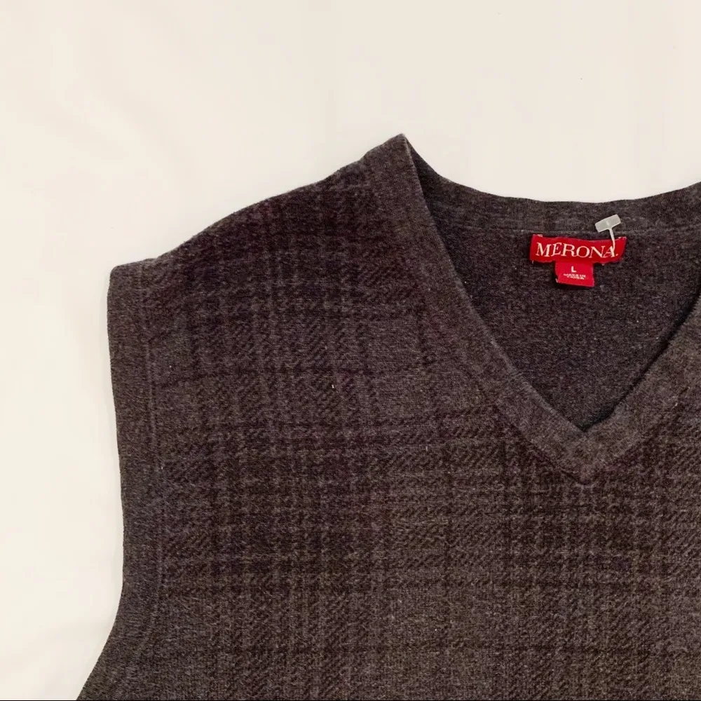 Merona Grey Plaid Sweater Vest - Image 2