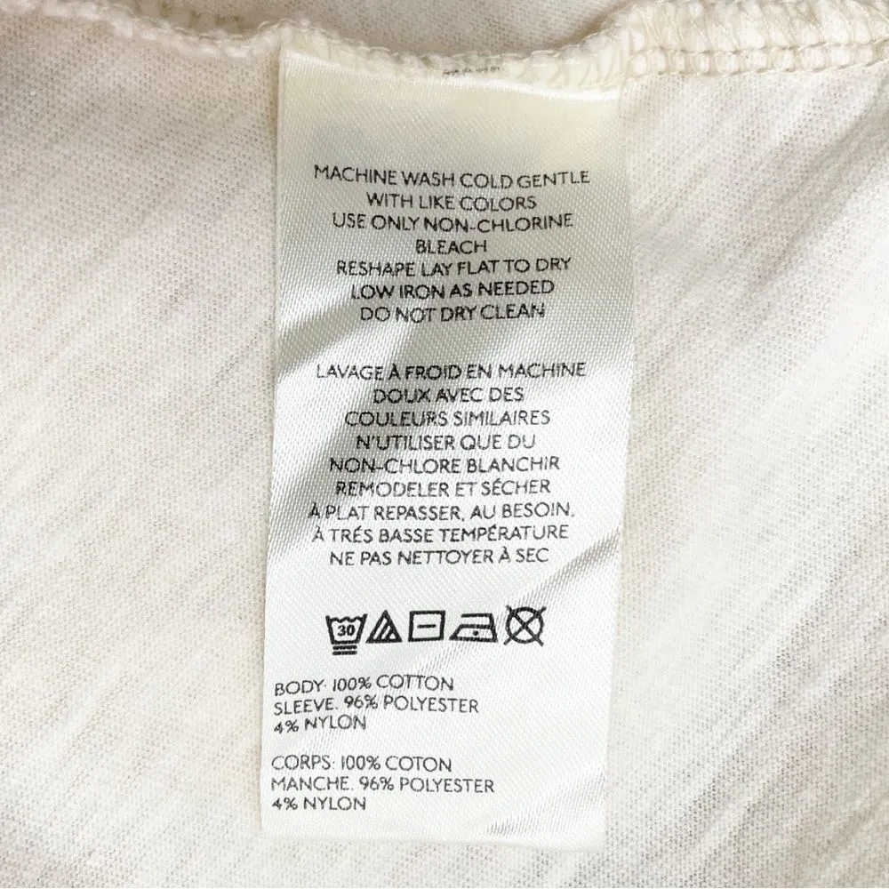 Free People Festival Ready Tee Crochet Sleeve Cream & Rust Knit Top Size Large - Image 14