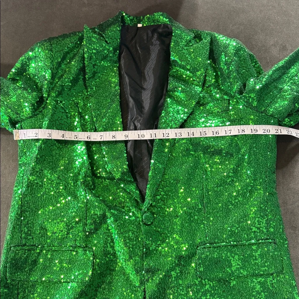 Women’s Green Fully Sequined Prom Party Wedding Pant Suit Set Size XL NWOT - Image 8