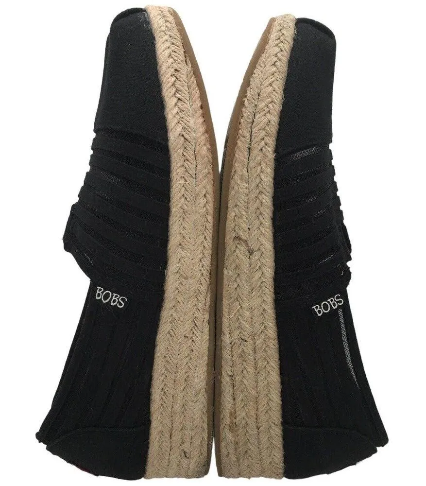 Skechers Bobs Espadrille Highlights 2.0 Homestretch Slip On Womens Shoe Black 9 - Image 7