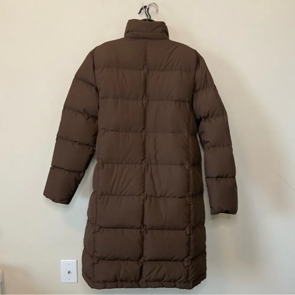 L.L. Bean Brown Quilted Puffer Down Jacket Size XL Long Madi Length - Image 6