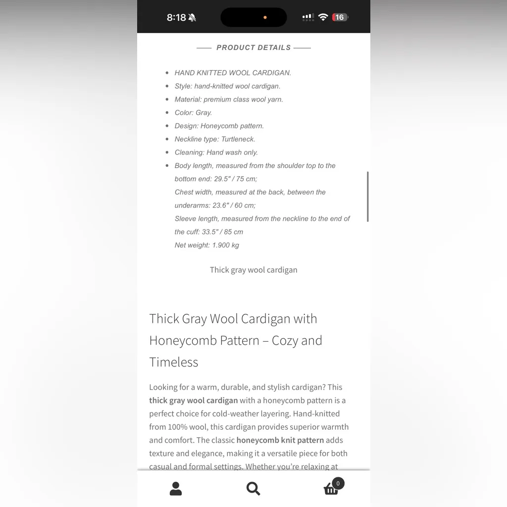 Hazel Taupe Chunky Knit Sweater honeycomb pattern sold At Anthropologie Gray Size L - Image 16