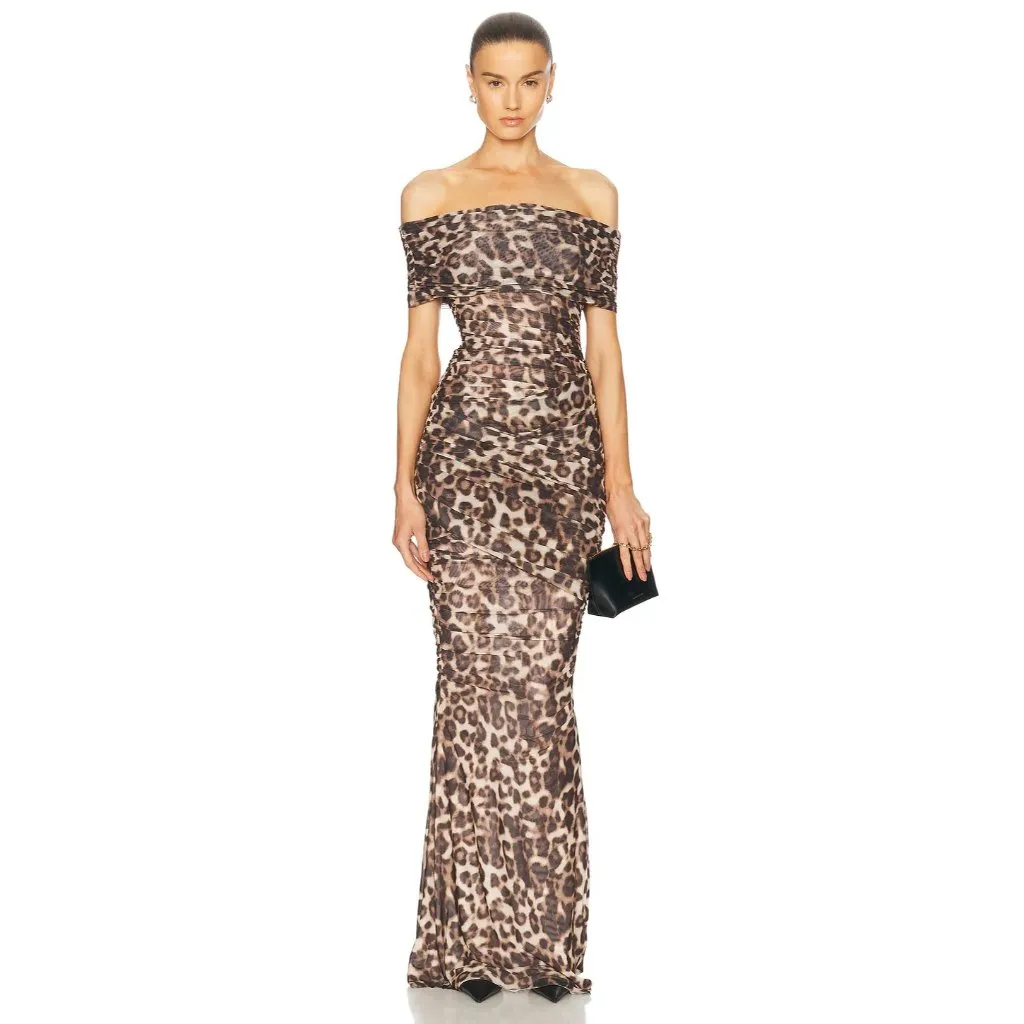 SER.O.YA Sasha Maxi Dress in Spotted Bengal Small New Womens Gown Brown - Image 16