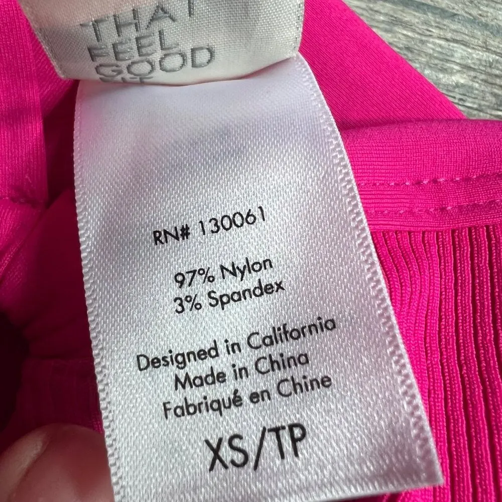 NWT L*Space Maya Ribbed Bikini Top O-Ring Cutout Pullover Hot Pink XS‎ - Image 7