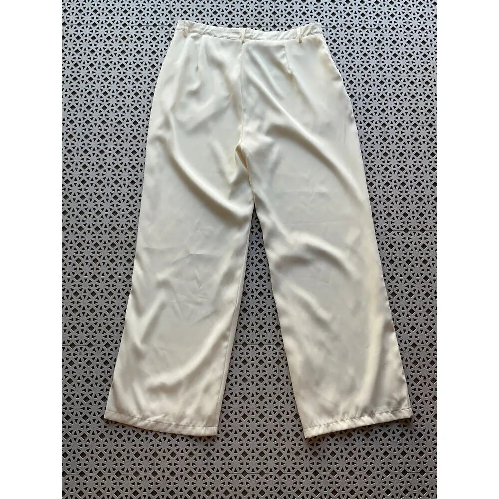 SNDYS Roma Pants in Ivory XLarge New Womens Wide Leg Trousers White Size XL - Image 6