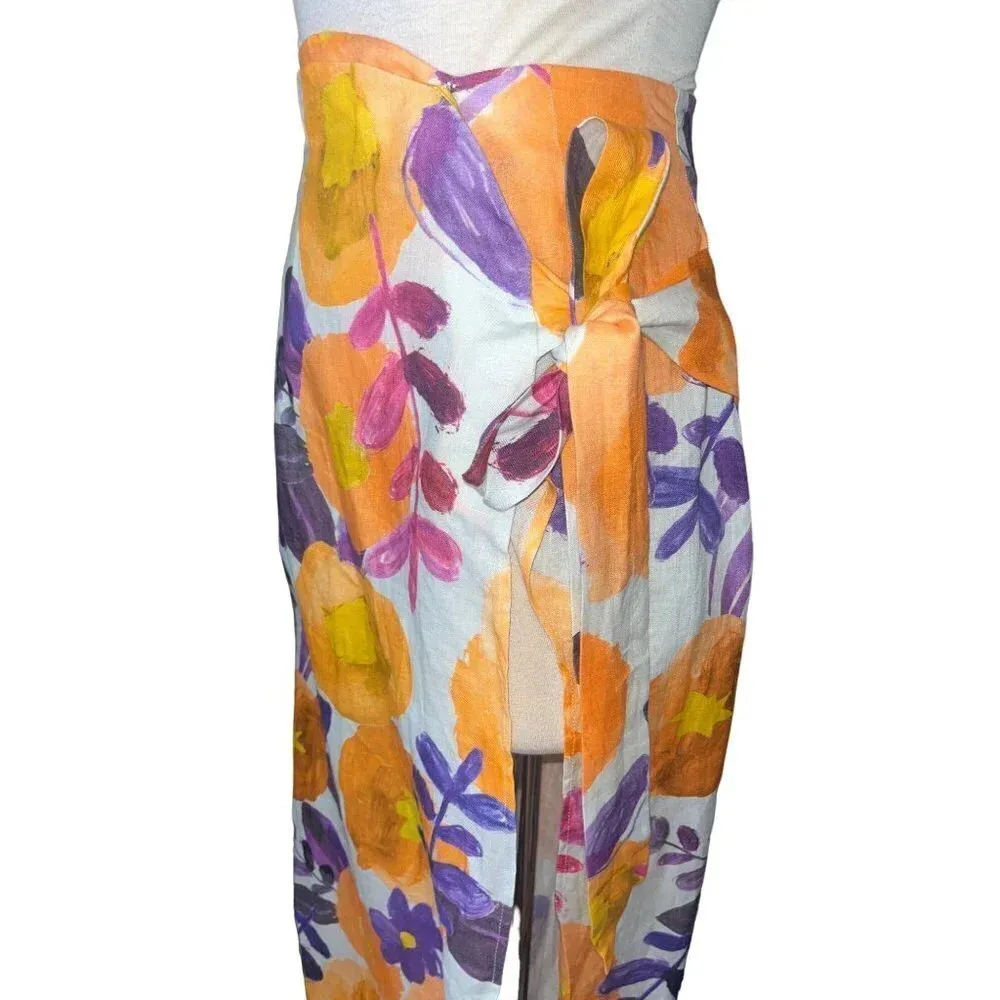 Raisa Vanessa Slit Detail Floral Skirt in Yellow & Purple 36 2 - Image 7