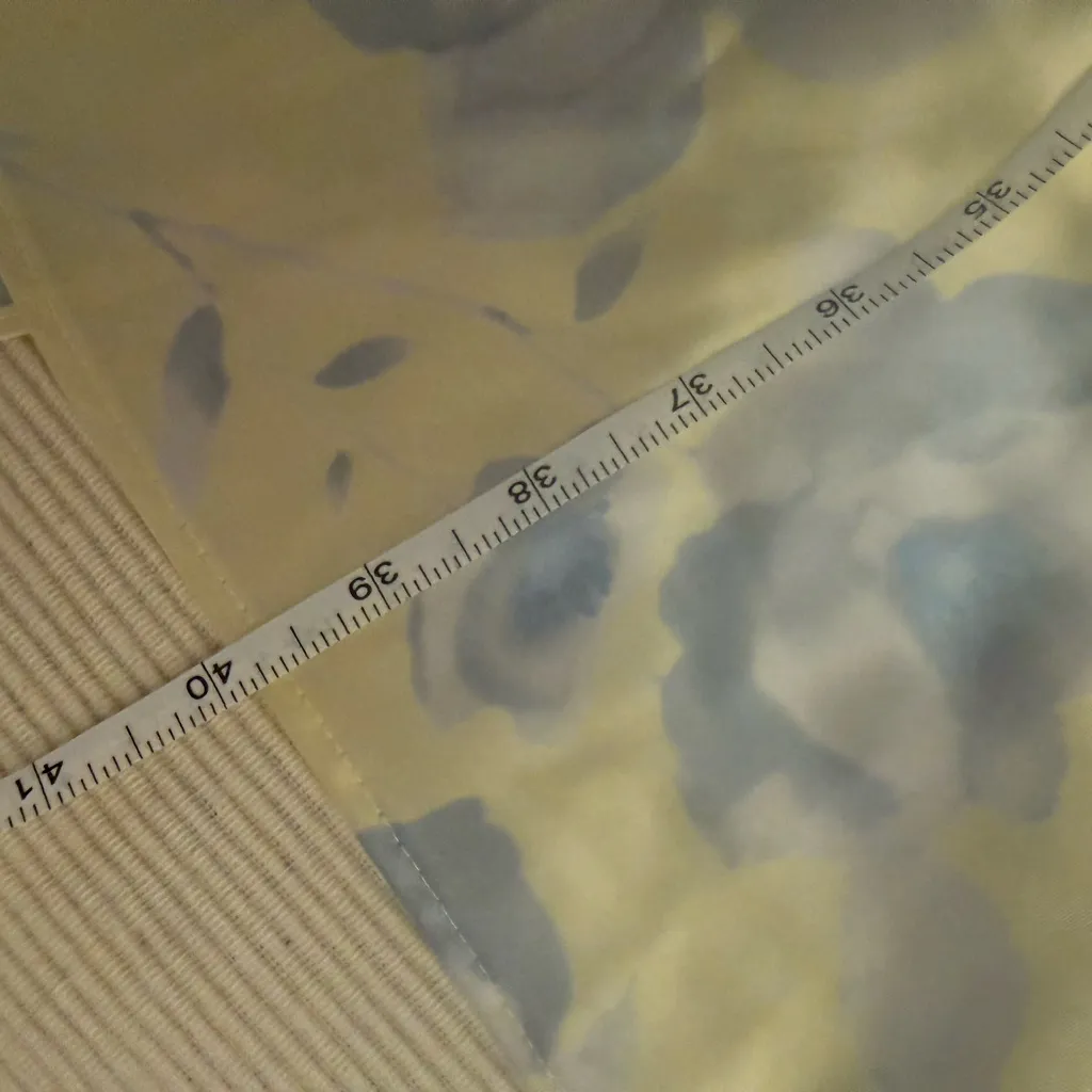 Jones New York Yellow Blue Floral Slip Dress Small Satin Midi - Image 4