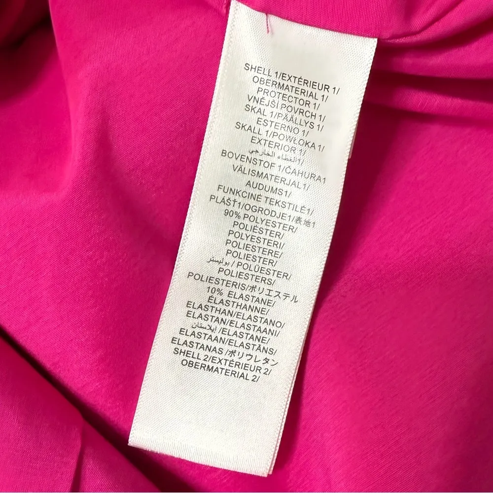 Adrian by Adrianna Papell Crepe Popover Midi Dress Fringe Trim Lipstick Sz 4 - Image 7