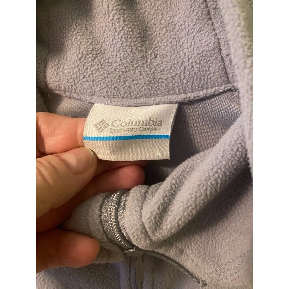 Womens Columbia grey soft fleece half zip hoodie size Large - Image 5