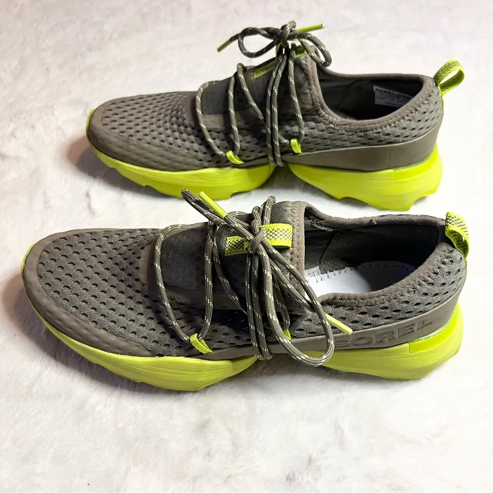 SOREL Kinetic Impact Lace Sneakers Dusty Sage & Neon Green Women’s Size 9.5 - Image 4