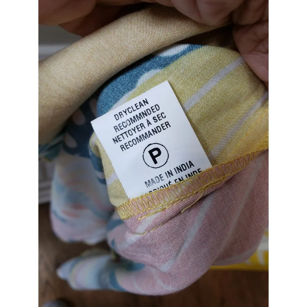 Anthropologie Dress Women Petite XL Multicolor Wrap V Neck Long Sleeve Boho - Image 13