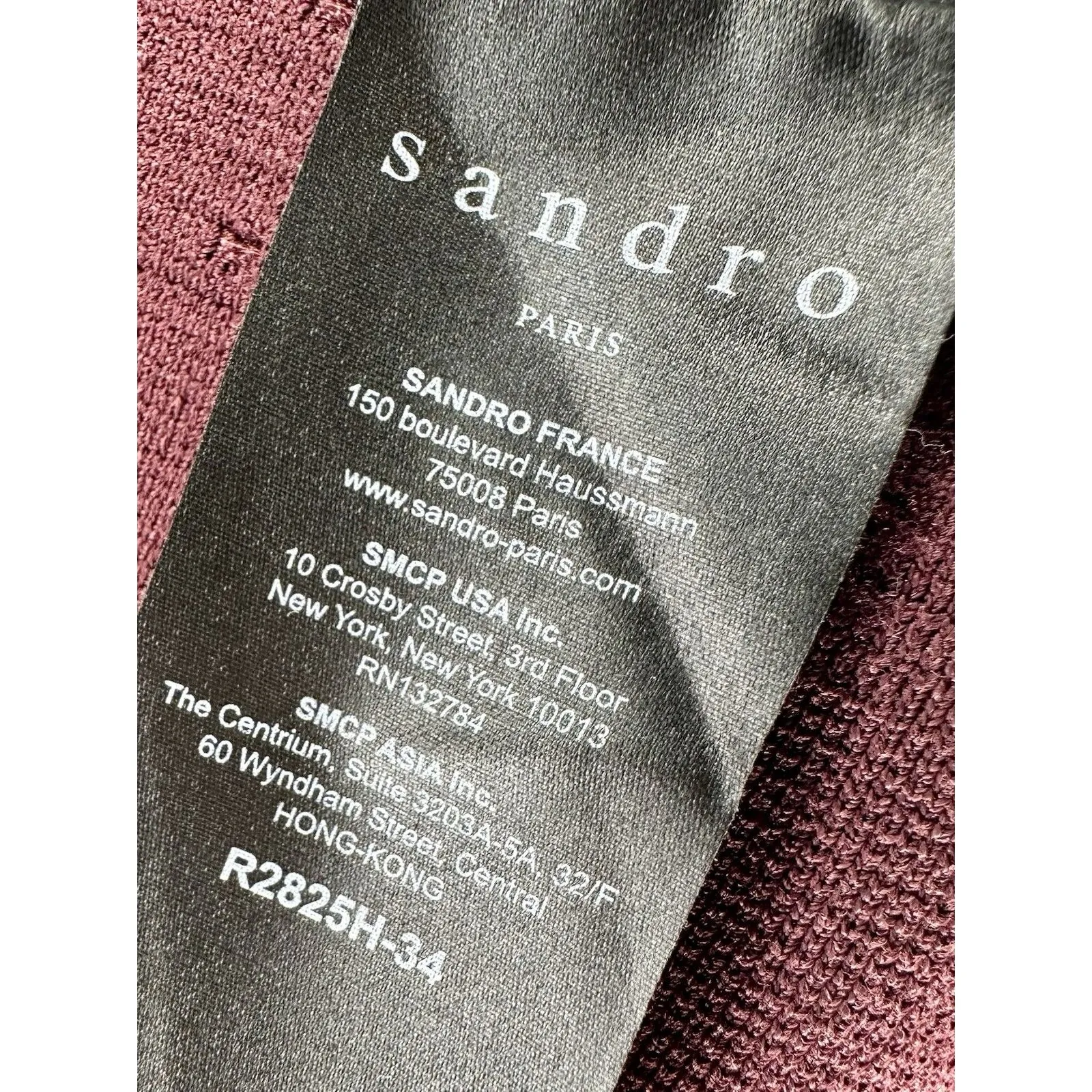 Sandro Paris Montaigne Metallic Bead Fit & Flare Dress Sz 38 (US 6) Maroon GUC! - Image 6