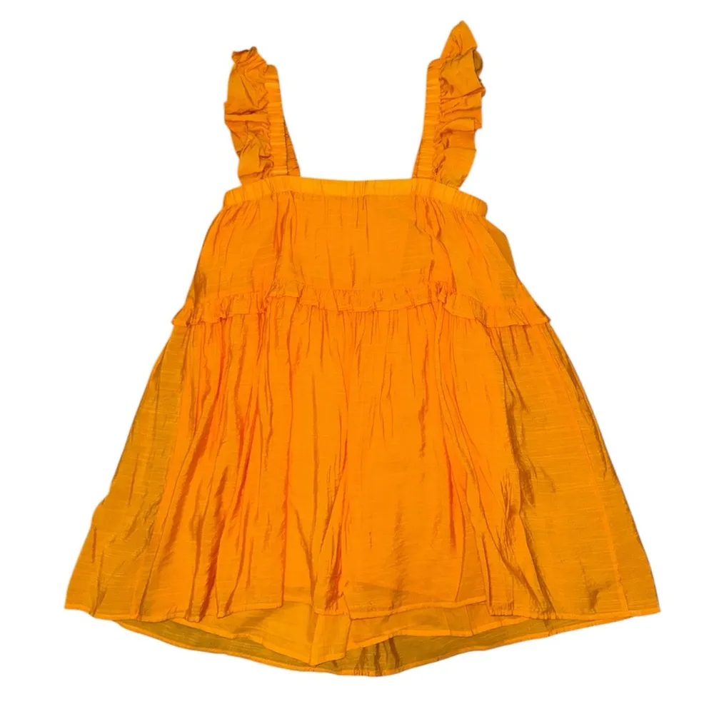 La Lavon bright orange ruffle tiered sundress women’s size large - Image 2