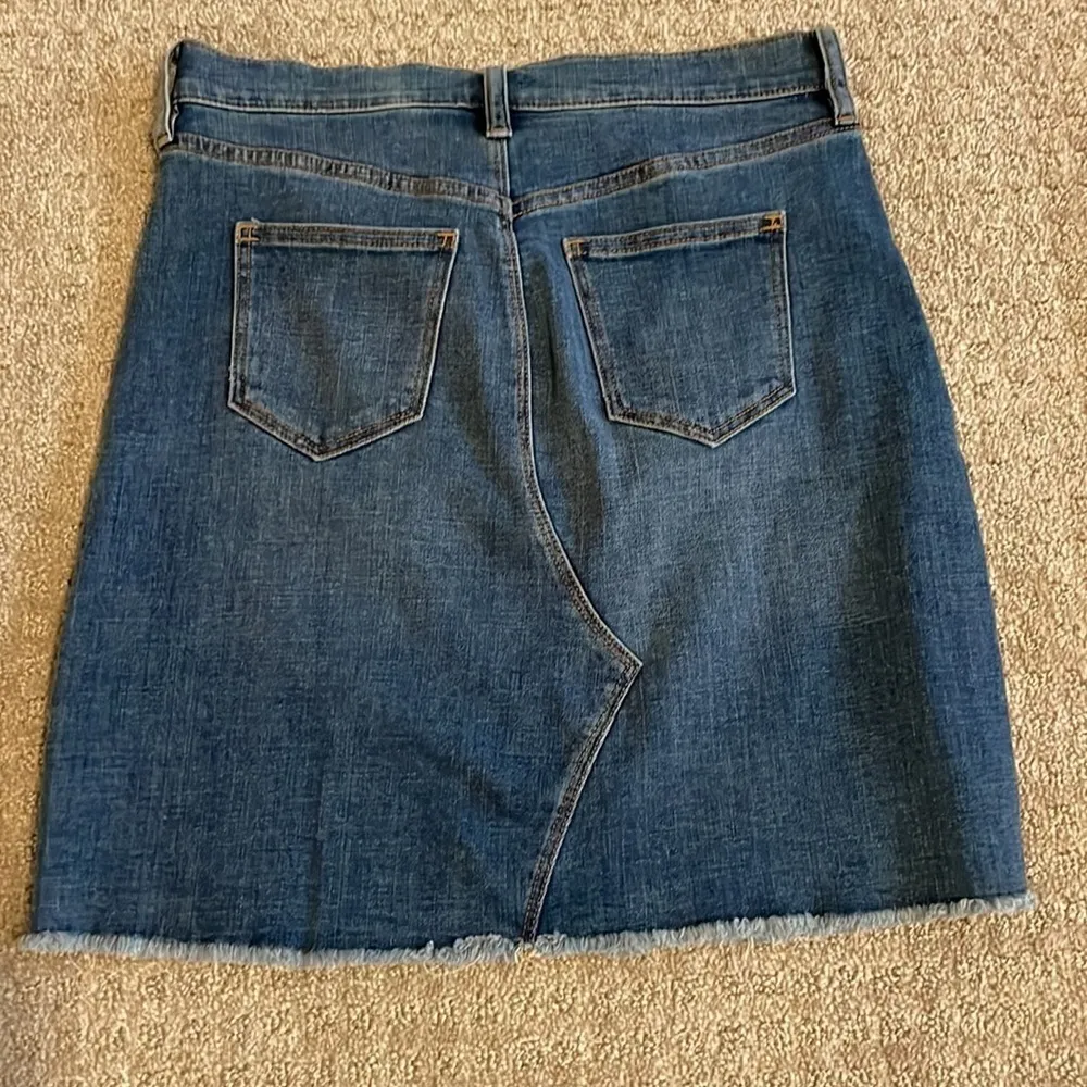 J. Crew Denim Raw Hem Medium Wash Mini Jean Skirt - Image 2