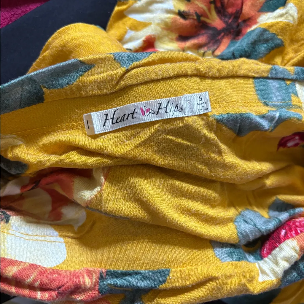 Heart Hips Mustard Floral Jumpsuit Yellow - Image 3