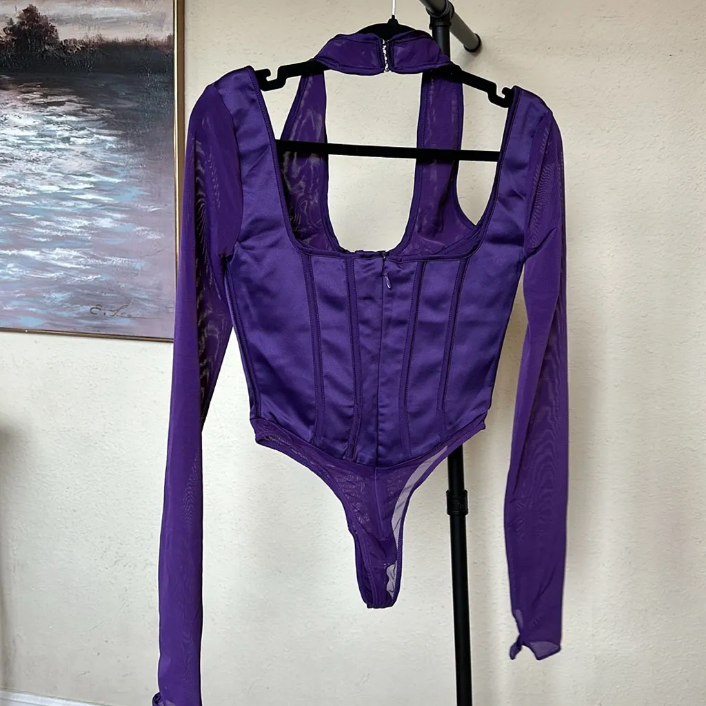 HOUSE OF CB SET  'Angharad' Grape Halterneck Corset‎ Bodysuit Colette XS NWOT XS - Image 8