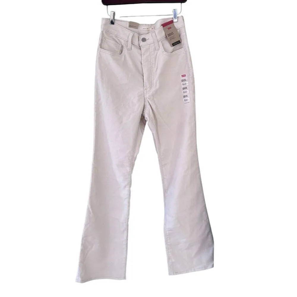 Levi’s RIBCAGE BOOTCUT CORDUROY WOMEN'S PANTS in safari white NWT 30x33 - Image 3