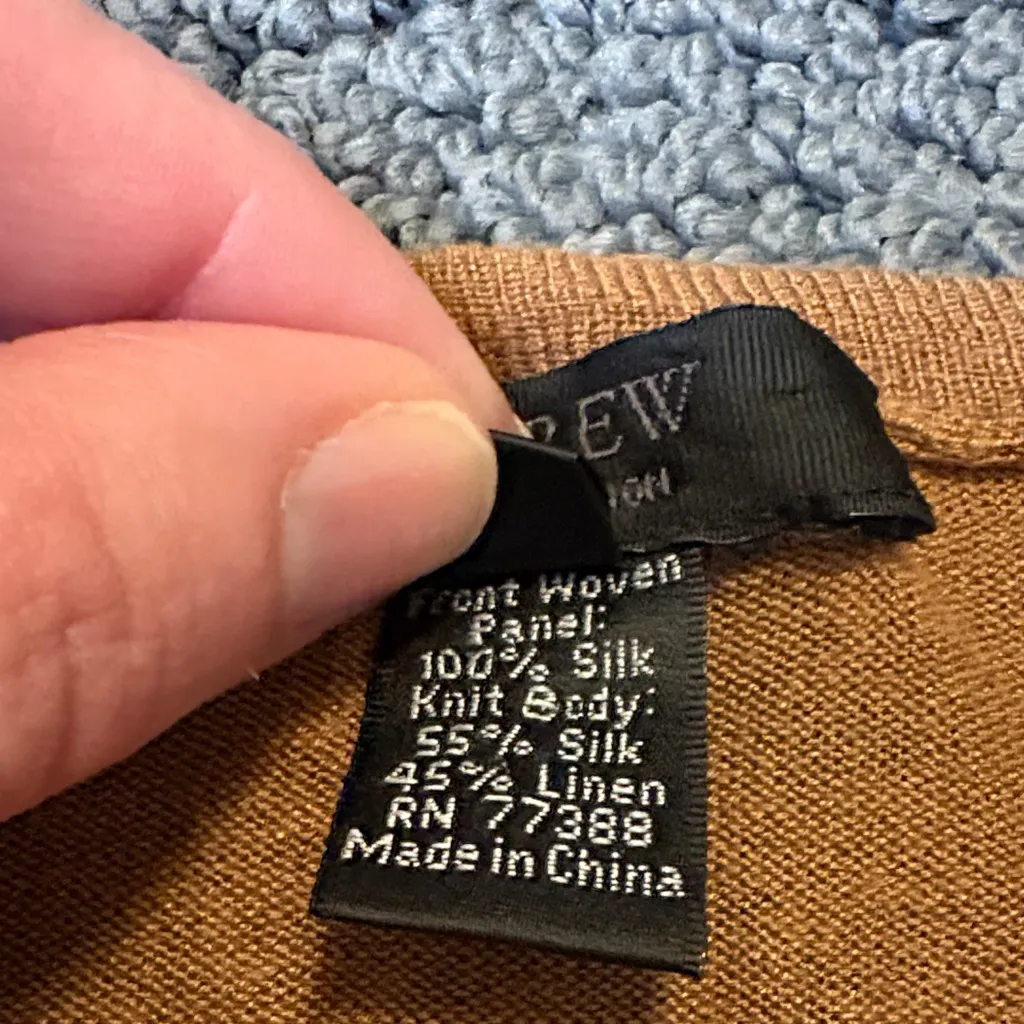 Vintage J. Crew Utility Cargo Silk & Linen Cardigan - Image 3