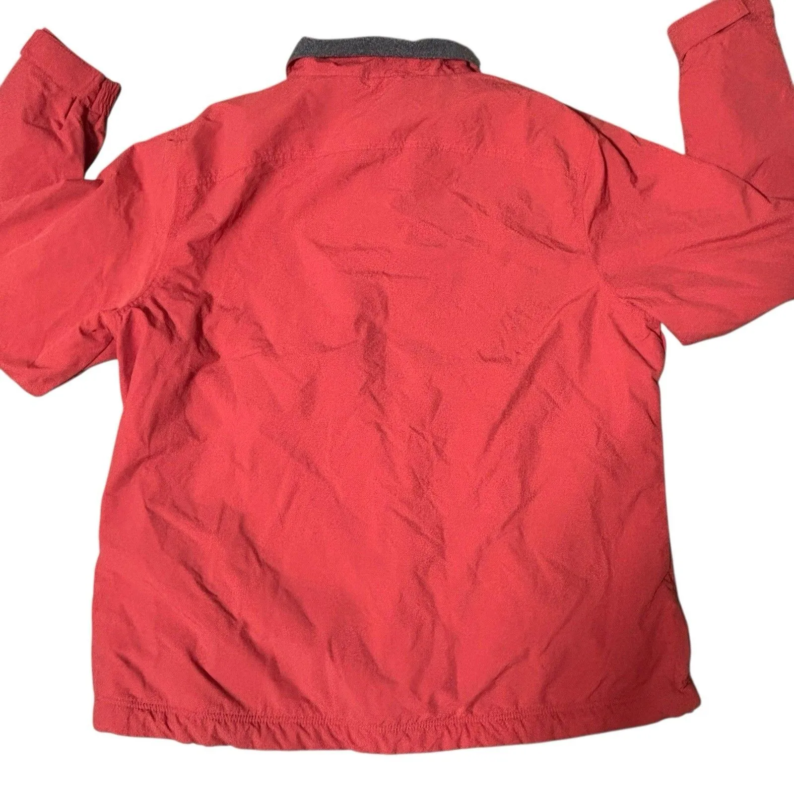 LL Bean Womens Jacket Large Orange Warm Up Fleece Lined Full Zip Outdoor Vintage - Image 6