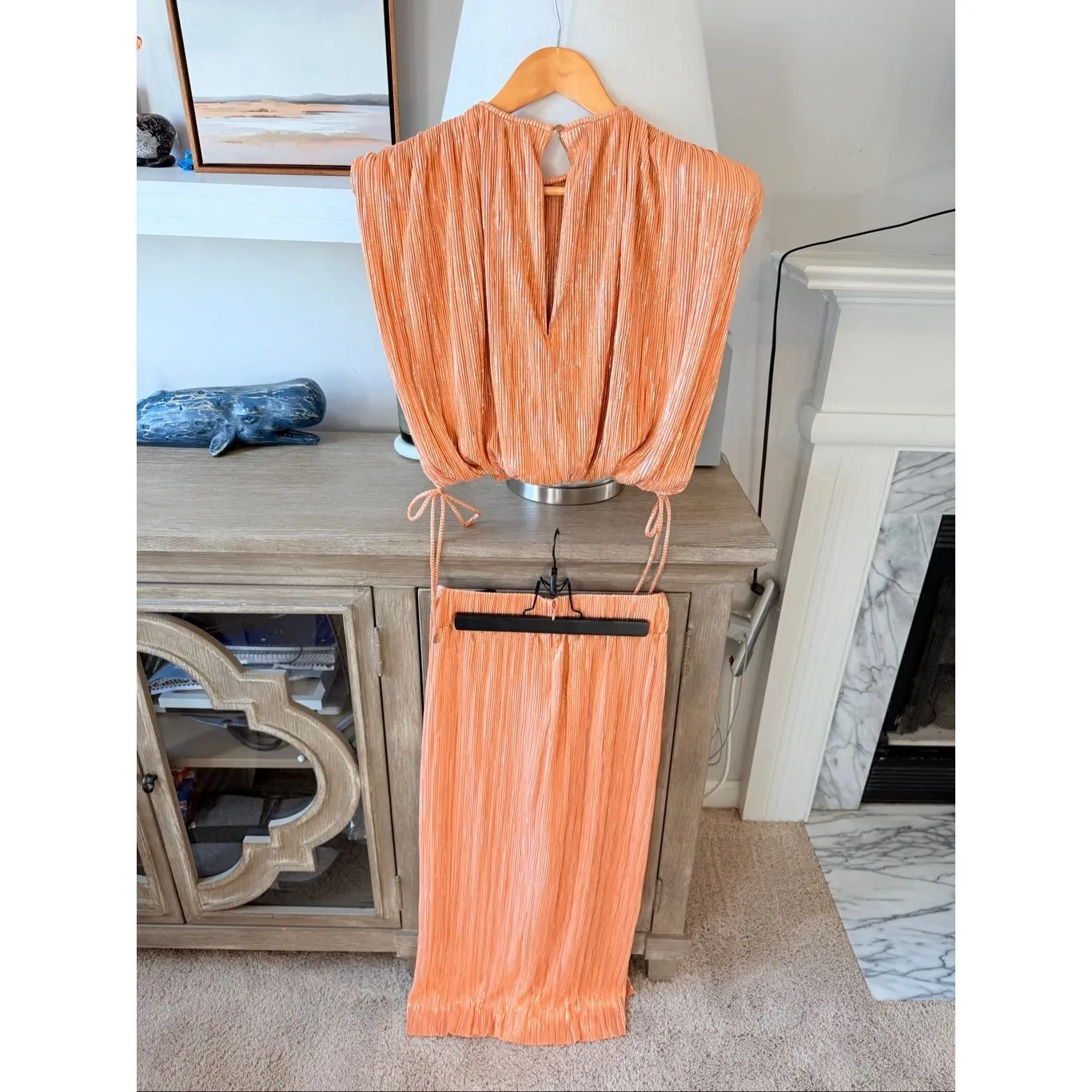 NWT Sabina Musayev North Top & Galia Skirt Set in Peach Size Small Orange - Image 5