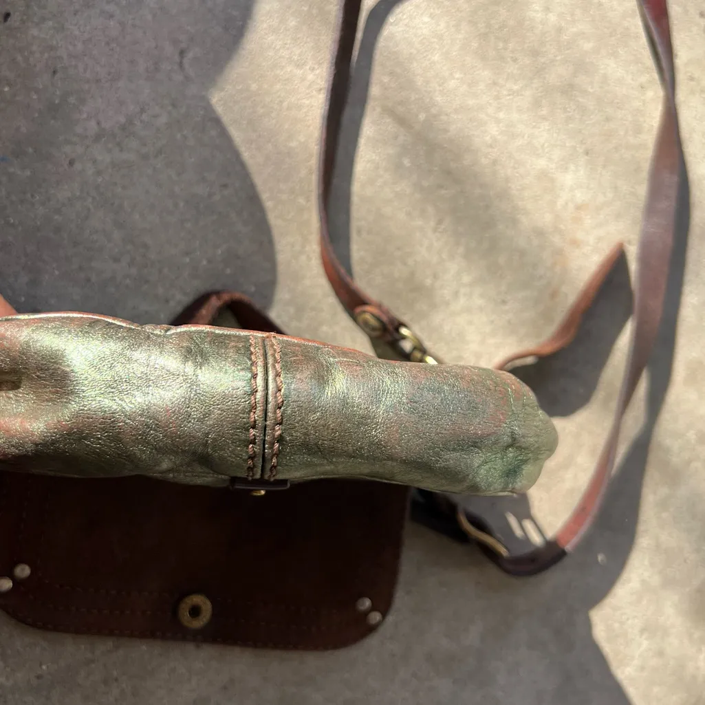 Vintage Campomaggi Metallic Green Leather Studs RARE 1961 5x7” Made in Italy - Image 16