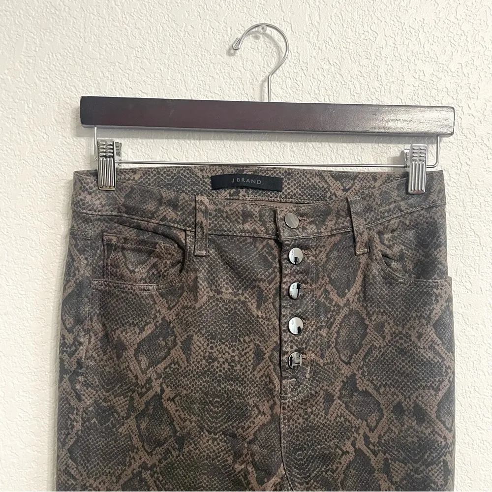 J Brand Womens Pants Lillie Coated Snake Skinny Coated Button Fly Size 29 - Image 5