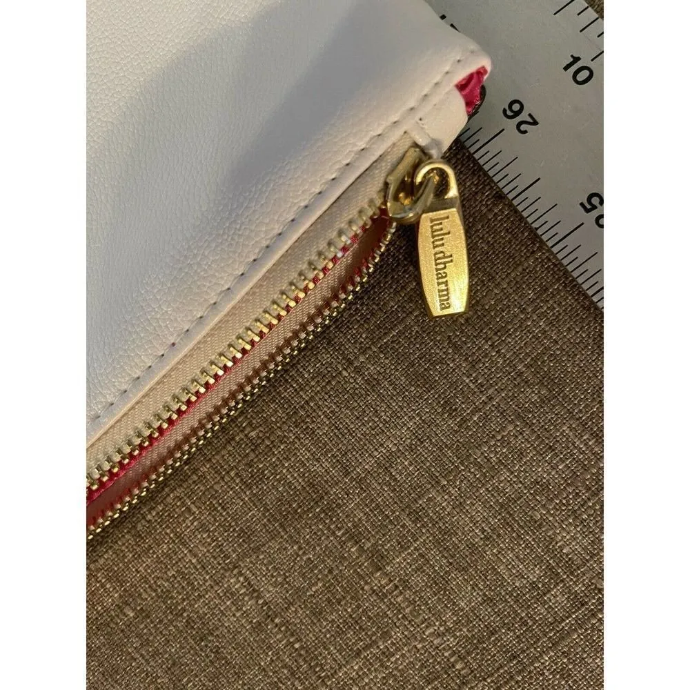 LULU DHARMA Clutch Black/White Reversible Vegan Leather Zip Closure EUC - Image 6