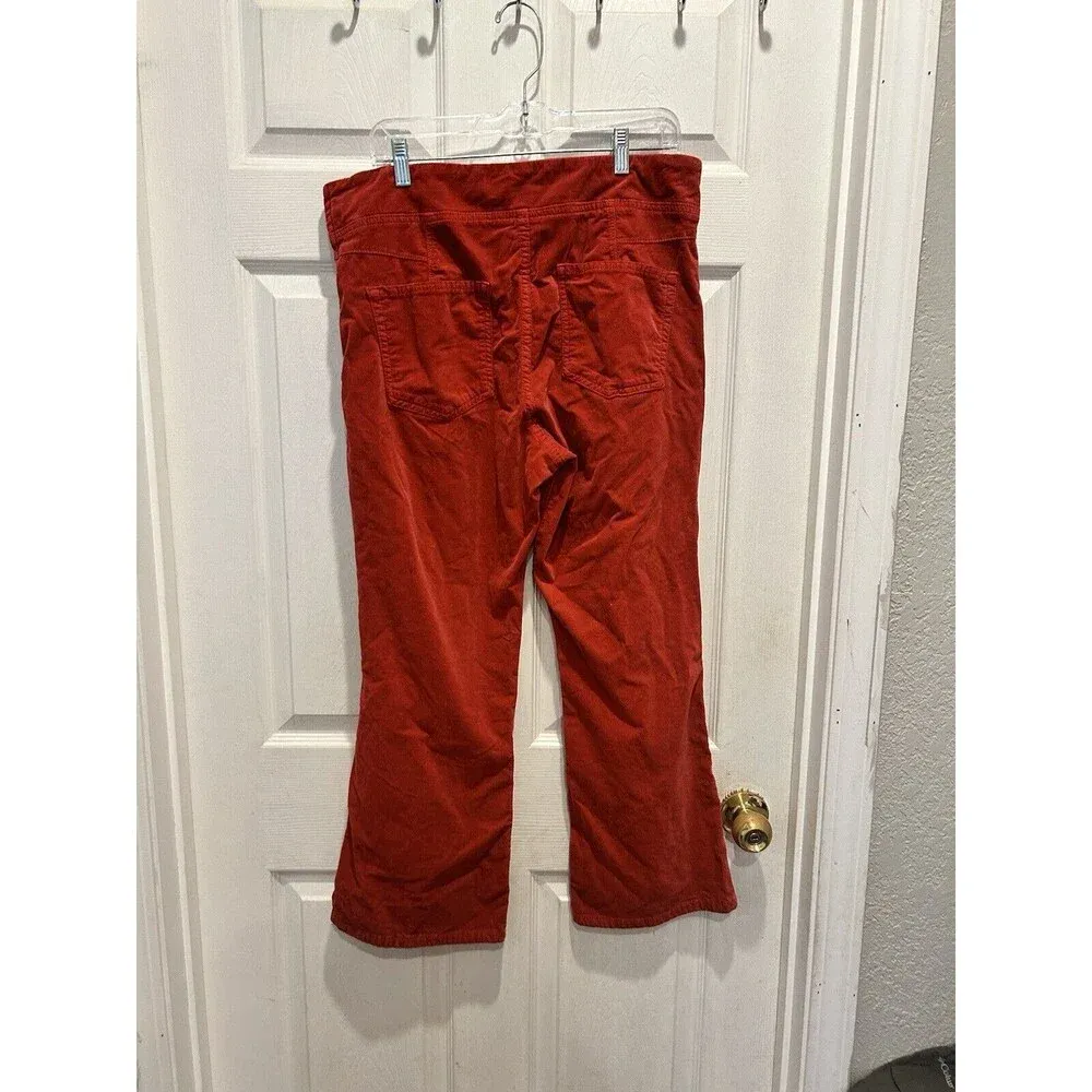 Free People We The Free In My Feelings Mid Rise‎ Crop Boot Velvet Red Size Large - Image 5