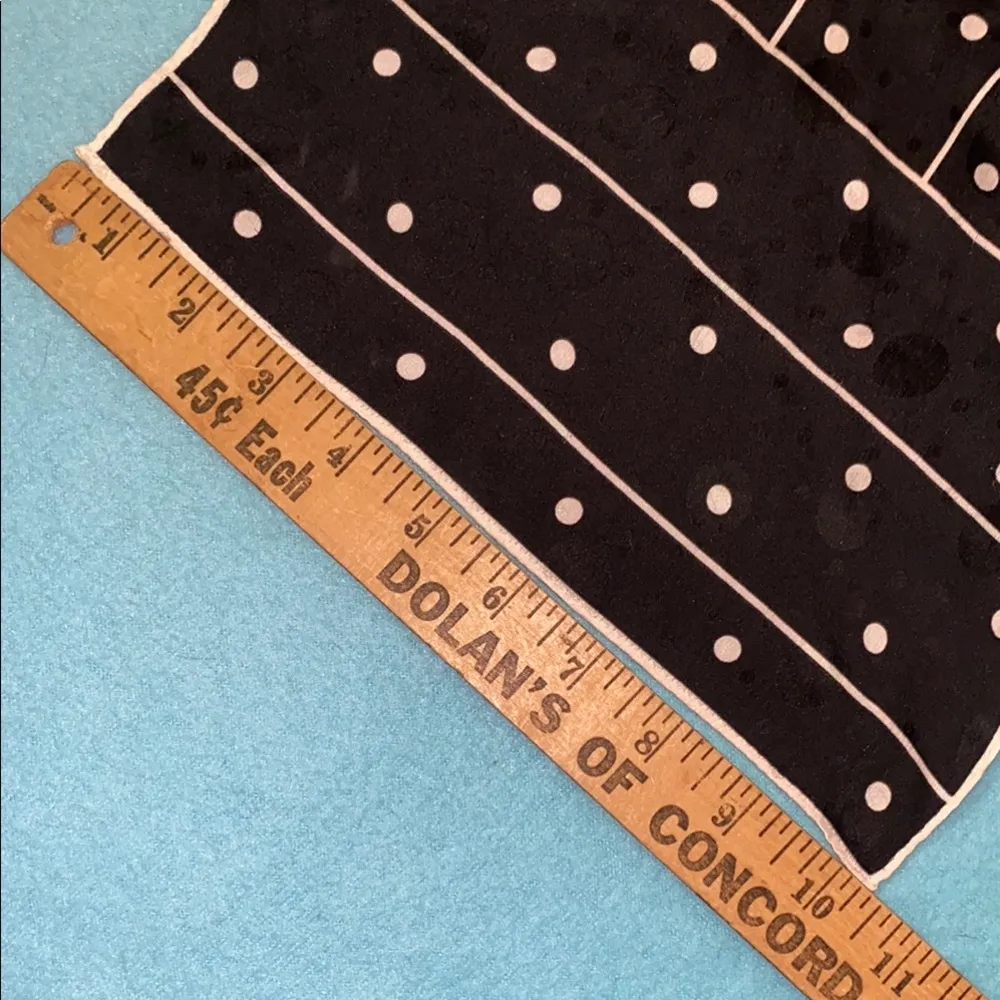 BILL BLASS vintage silk polka dot scarf black white 10” X 56” size OSFA - Image 6