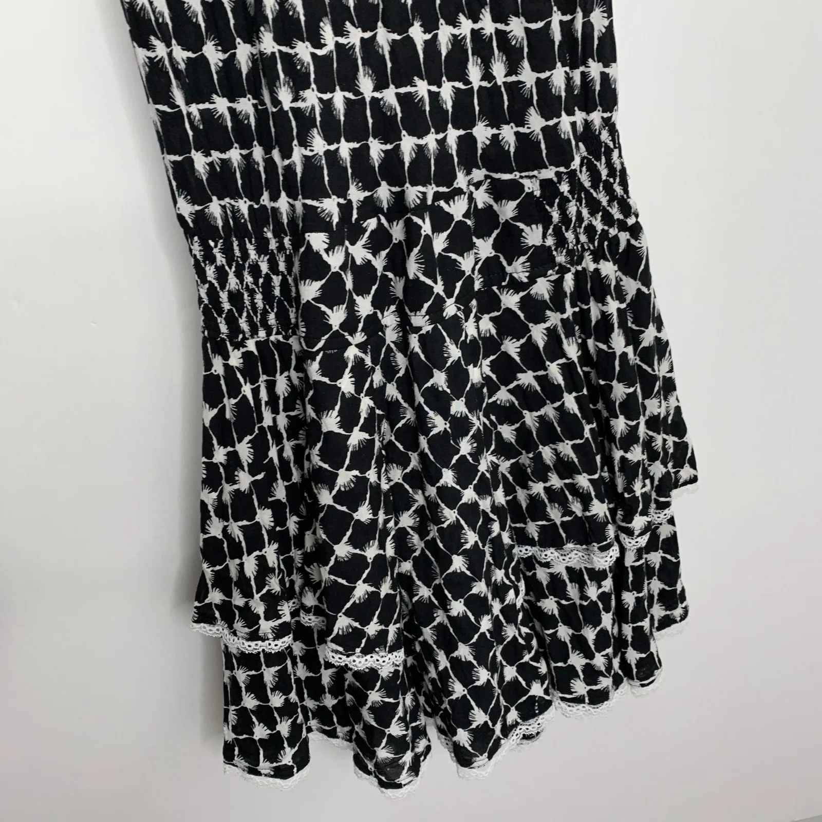 Poupette St Barth Donna Strappy Dress Black Net Tassel Small - Image 16