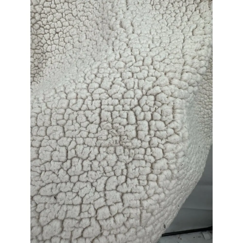 Tommy Hilfiger Sherpa Sweatshirt Women Small Ivory Chevron Quarter Zip Casual‎ - Image 8