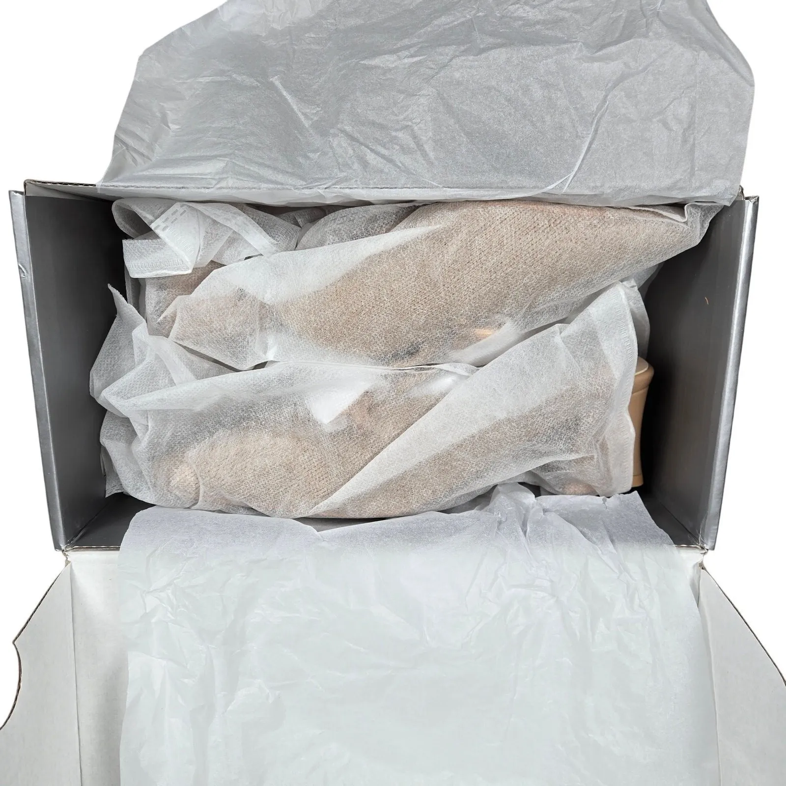 Newbella Mules Womens Shoes Beige Knit Pointed Toe Chain Block Heel Slides 8‎ Tan - Image 9