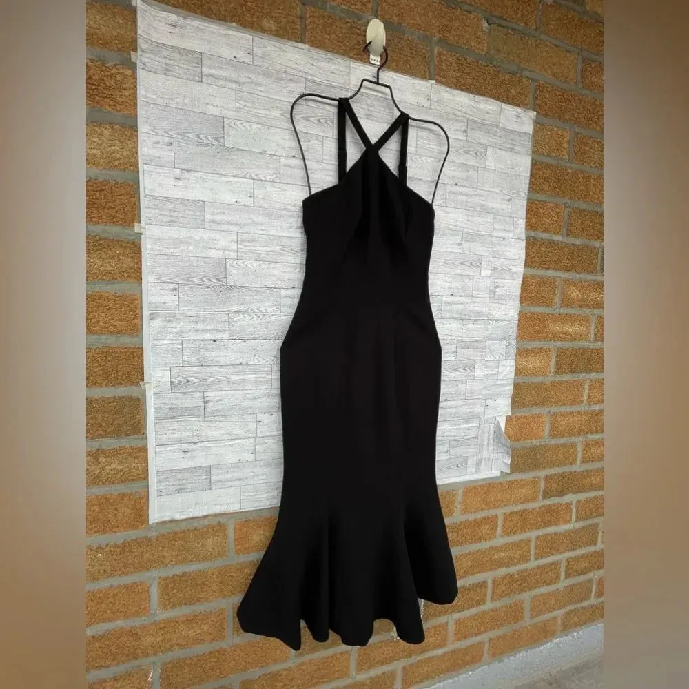 Dress The Population Black Brandy Halter Mermaid Midi Dress XS - Image 2