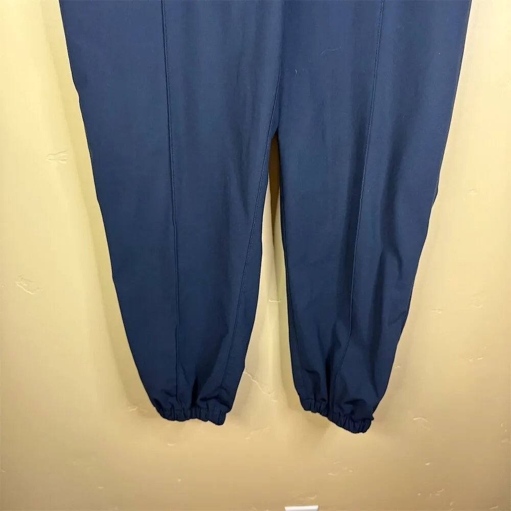 Lululemon Button Women's Dress‎ Pants 31 Navy Blue Elastic Waist 7/8 Office Golf - Image 3